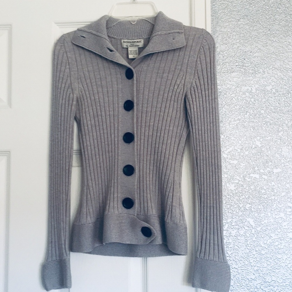 Gray Italian Merino Wool Banana Republic Sweater